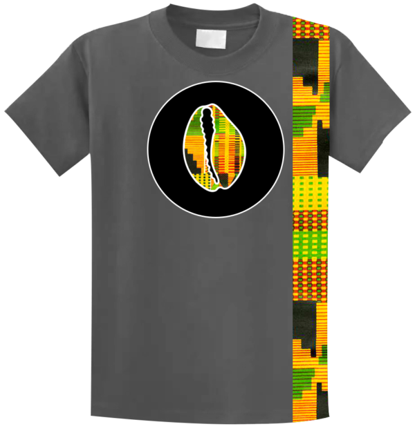 Ghana made T-Shirt is design made with the combination of adinkra symbol and original kente mad from Ghana